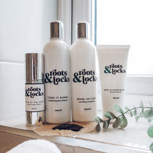 Load image into Gallery viewer, Roots & Locks TONE IT DOWN Re-balancing Blue Shampoo